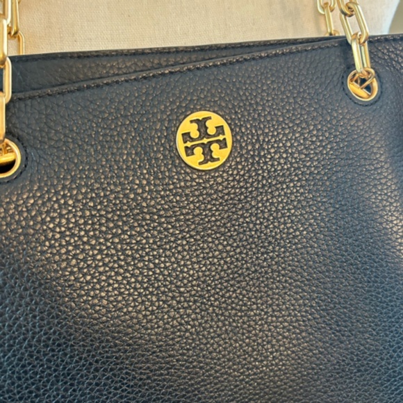 TORY BURCH Marsden Pebbled Black Leather Tote, Large - Picture 6 of 8